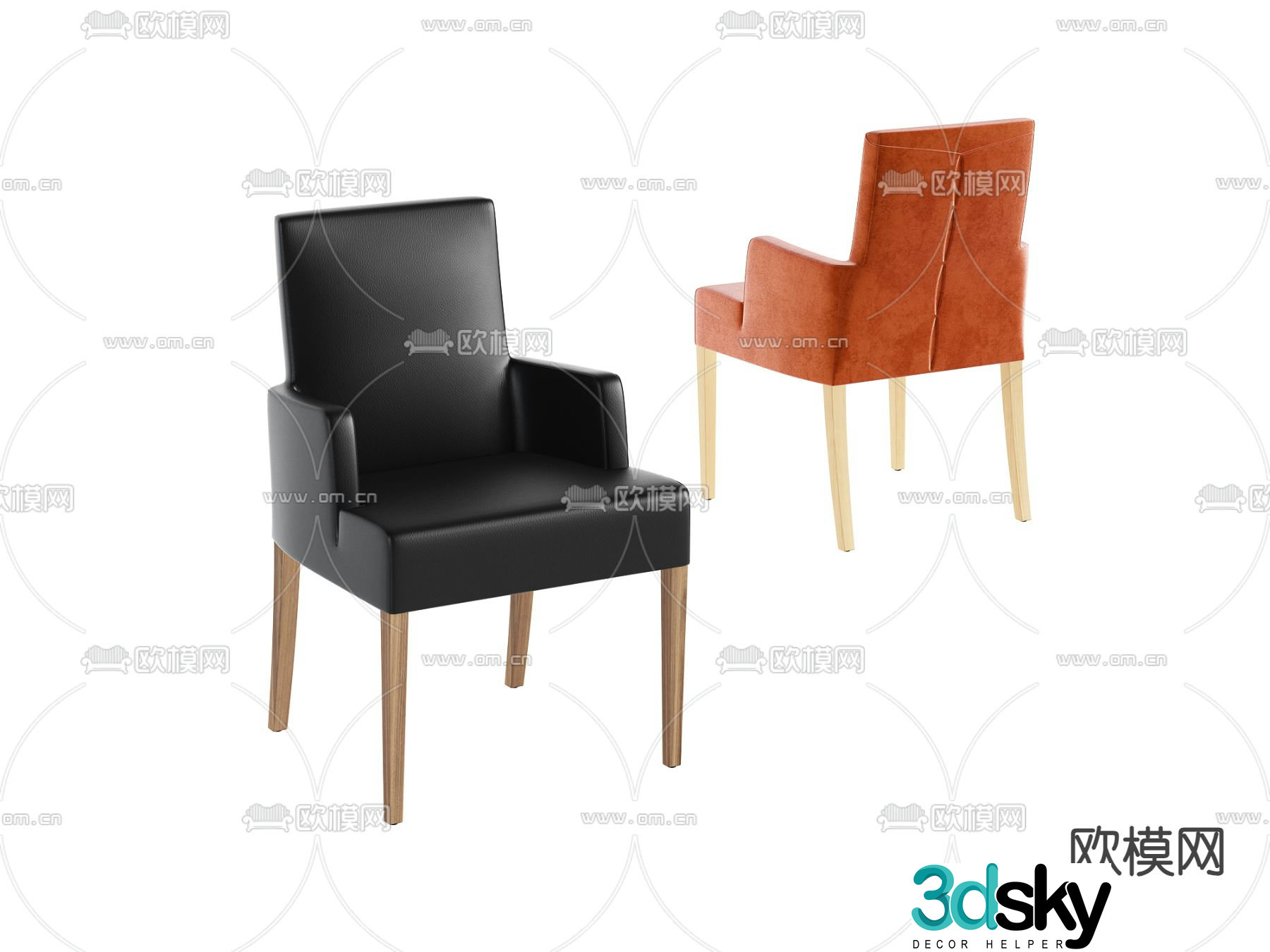 Modern seats single chair leisure chair 3d model