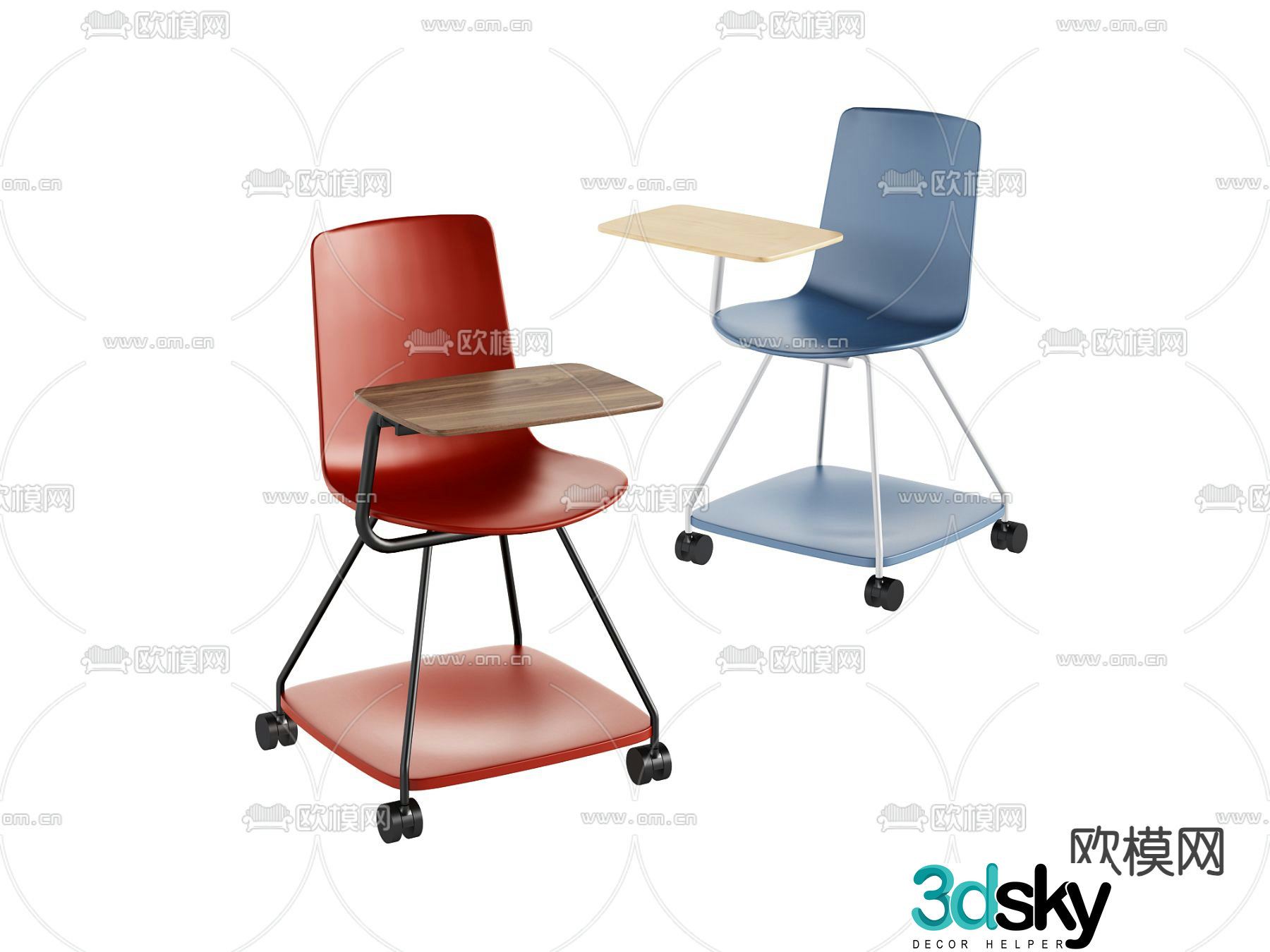Modern seat training chair office chair 3d model