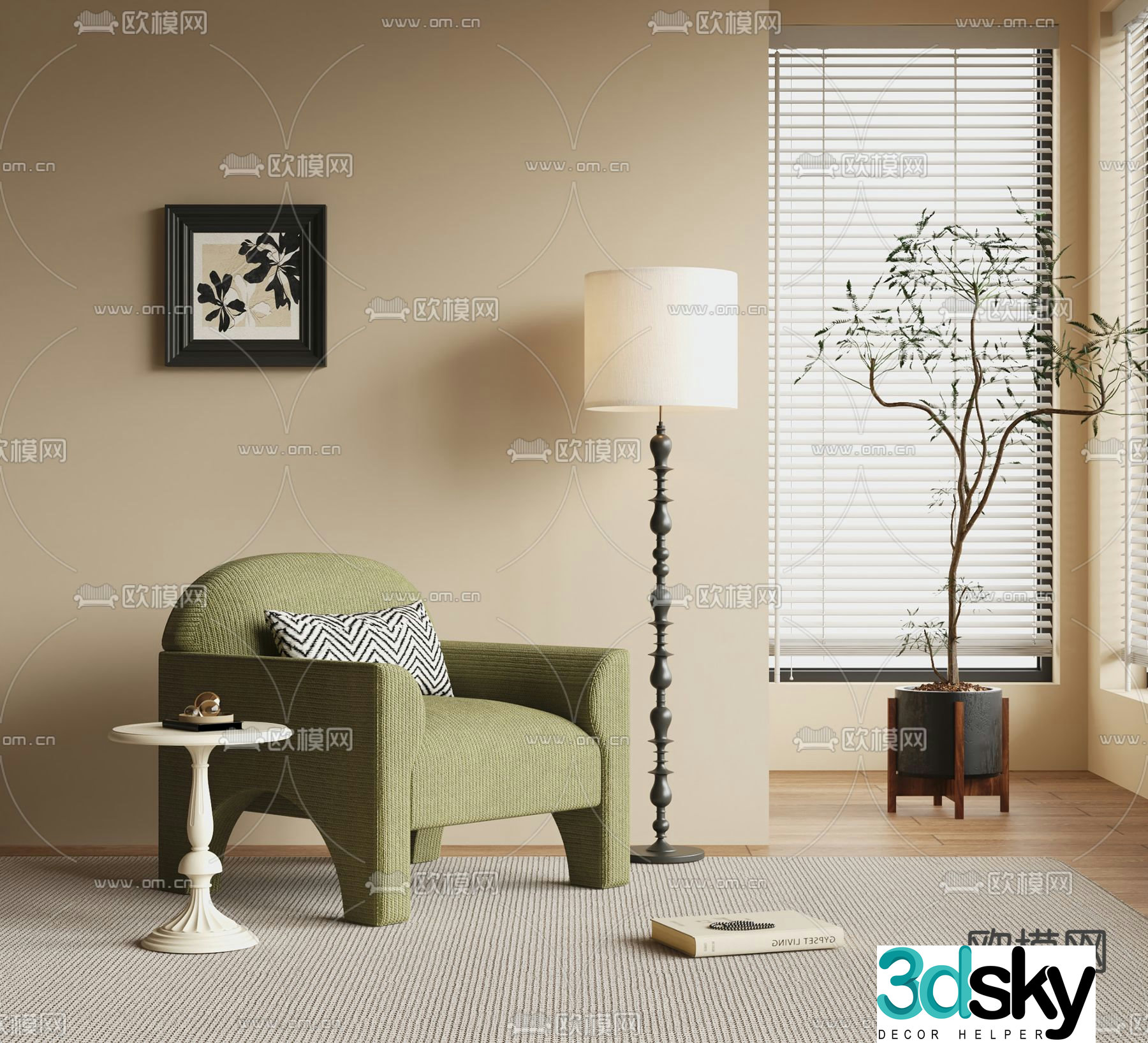 French leisure chair sofa chair 3d model