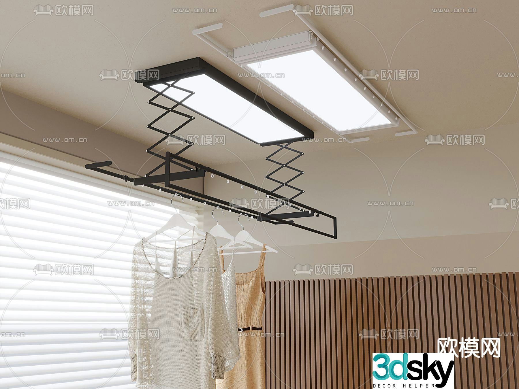 Clothes rack Invisible Clothes rack Electric Clothes rack 3D Model
