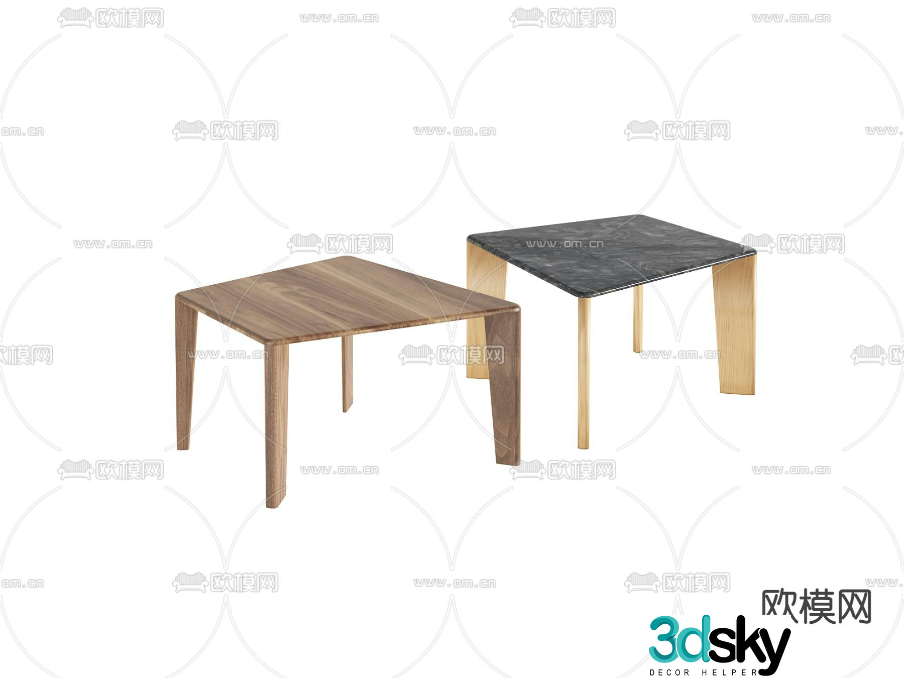 Modern casual table negotiation table 3d model