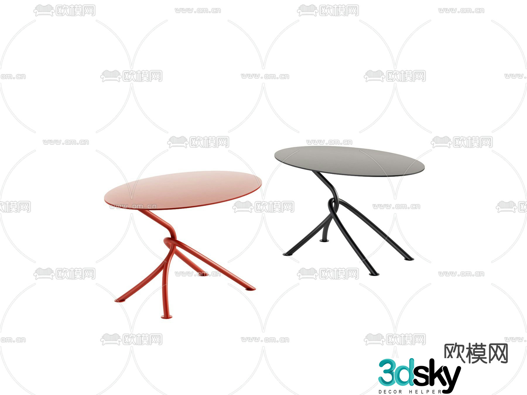 Round coffee table 3d model