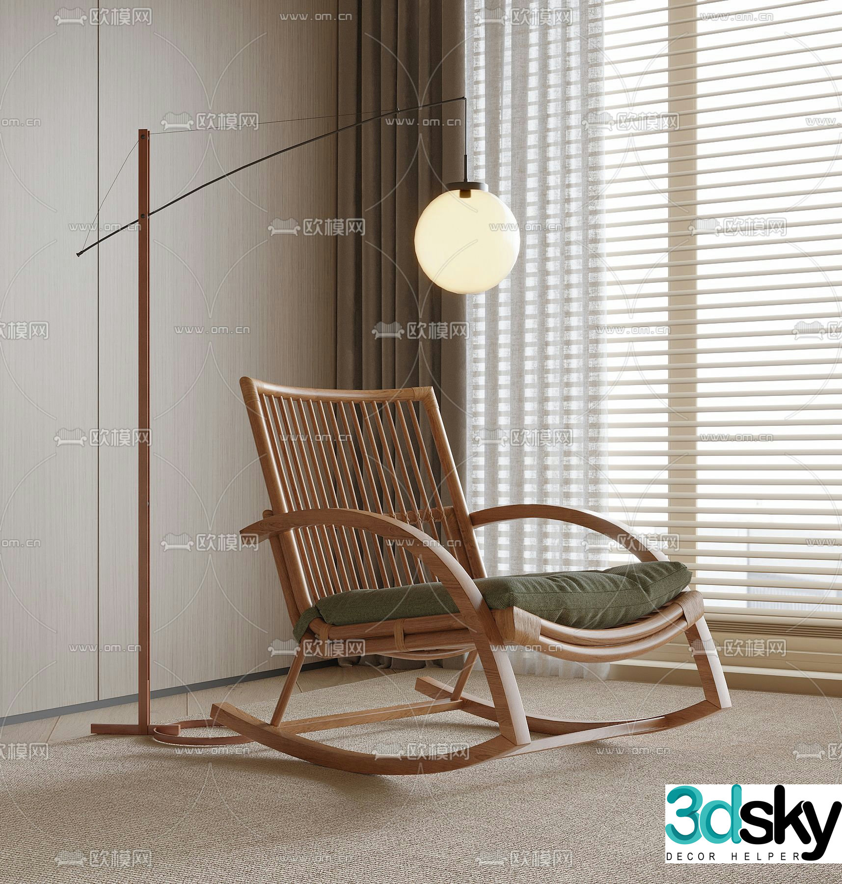 chair leisure chair rocking chair 3d model