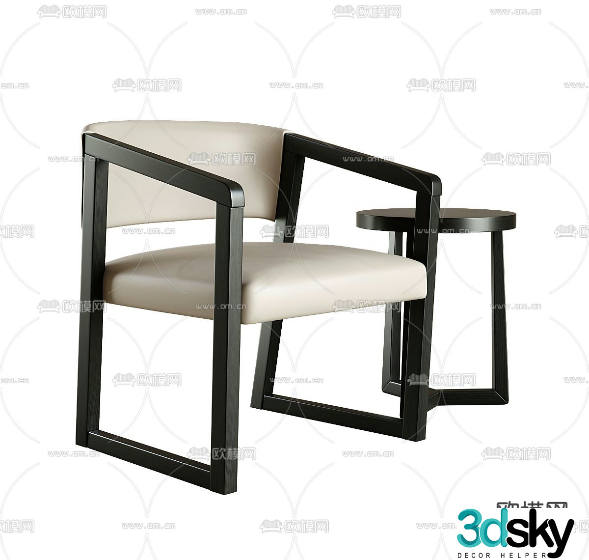 New Chinese style chair dining chair armchair 3d model