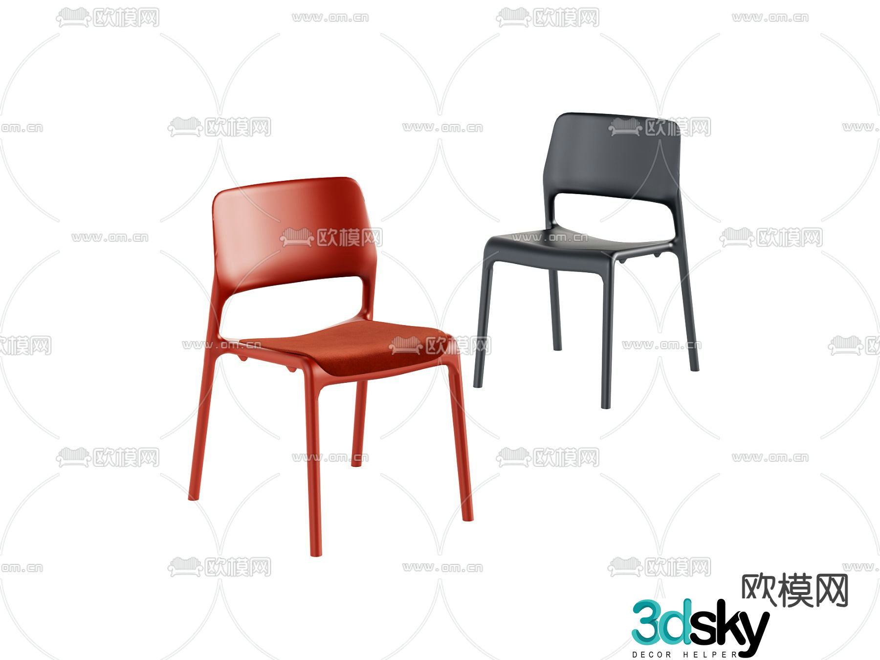 Modern chair dining chair 3d model