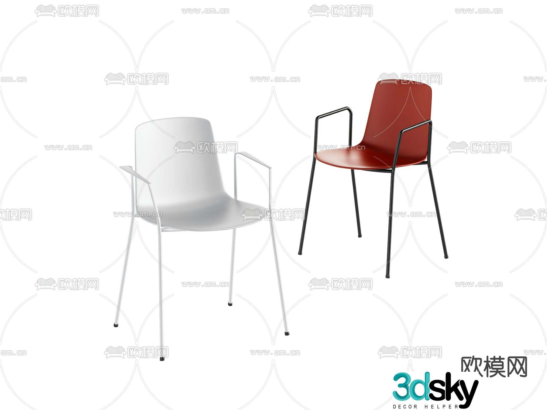 Modern office chair single chair leisure chair 3d model