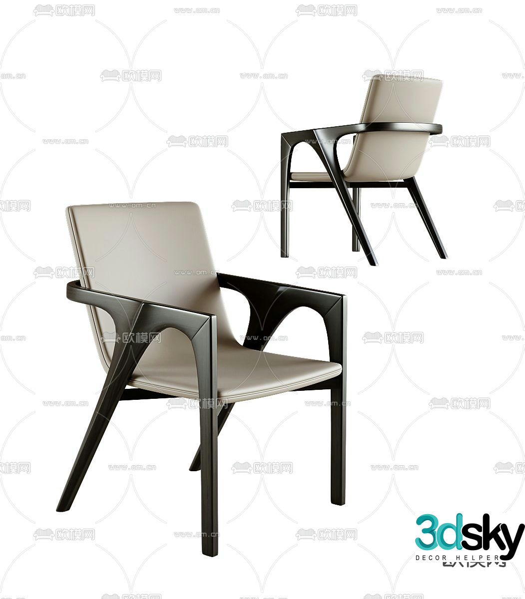 Modern chair dining chair 3d model