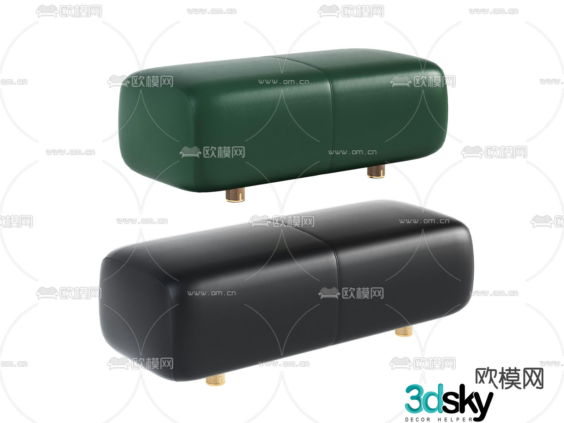 Modern foot pedal sofa stool 3d model