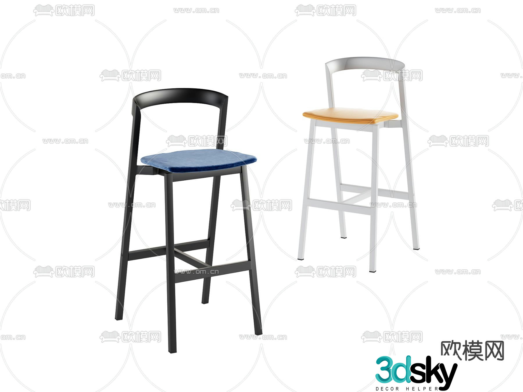 Modern bar chair bar stool bar stool 3d model