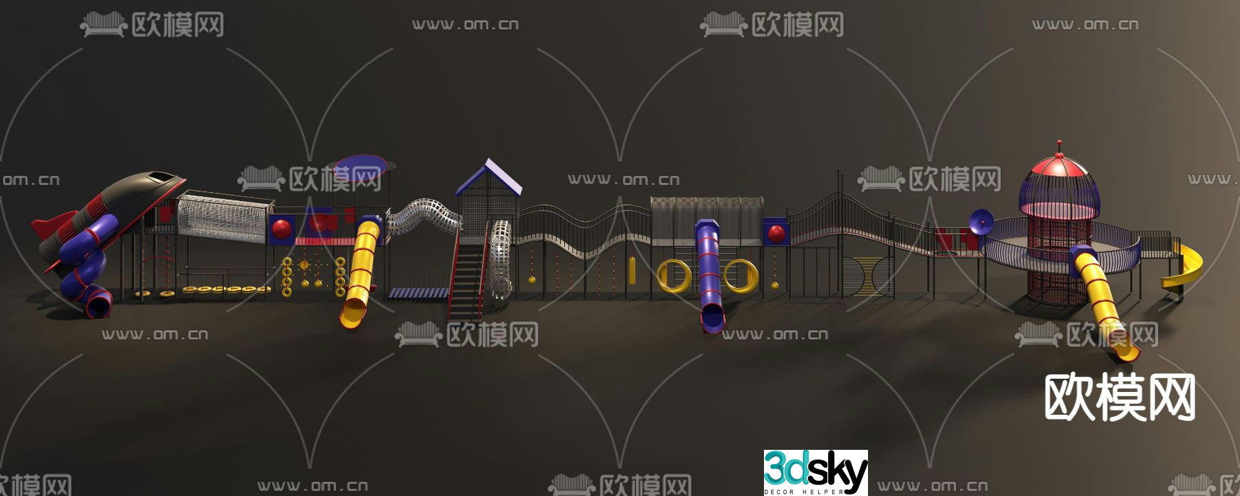 Children's play equipment slide 3d model