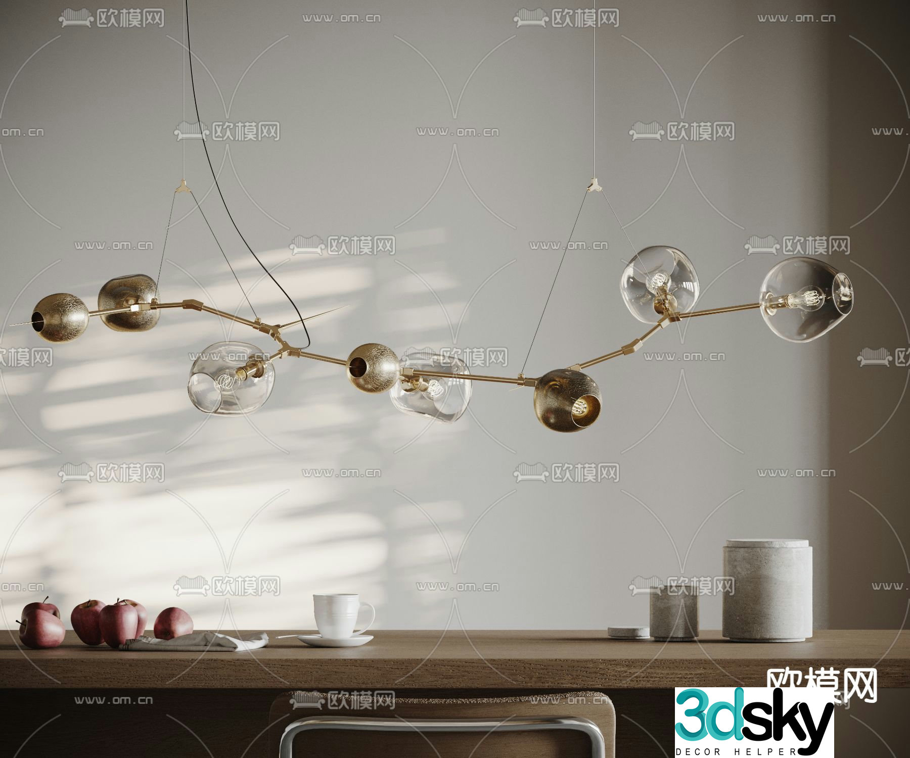 Chandelier Spherical Light Art Lamp 3D Model
