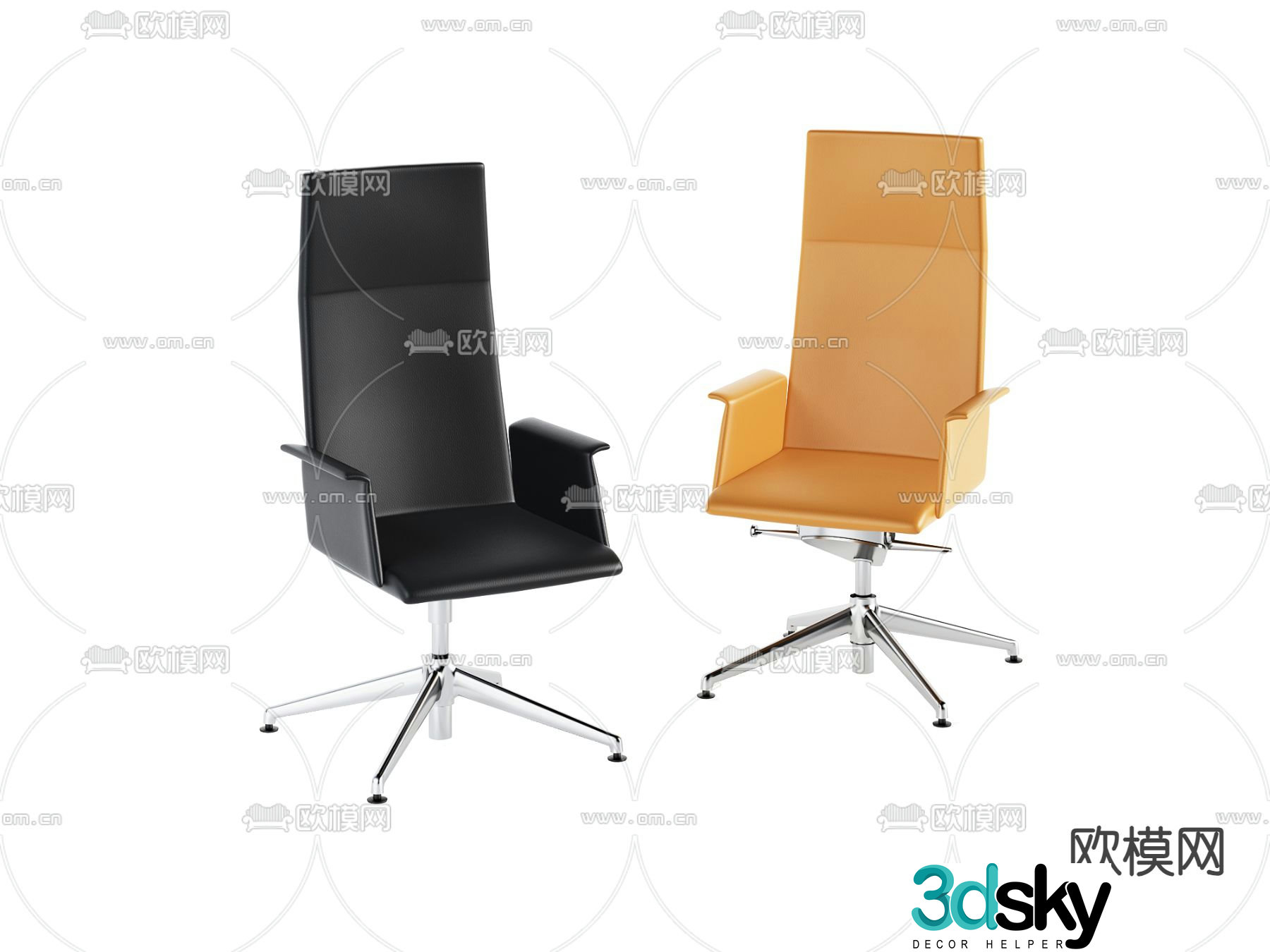 Modern office chair staff chair negotiation chair 3d model