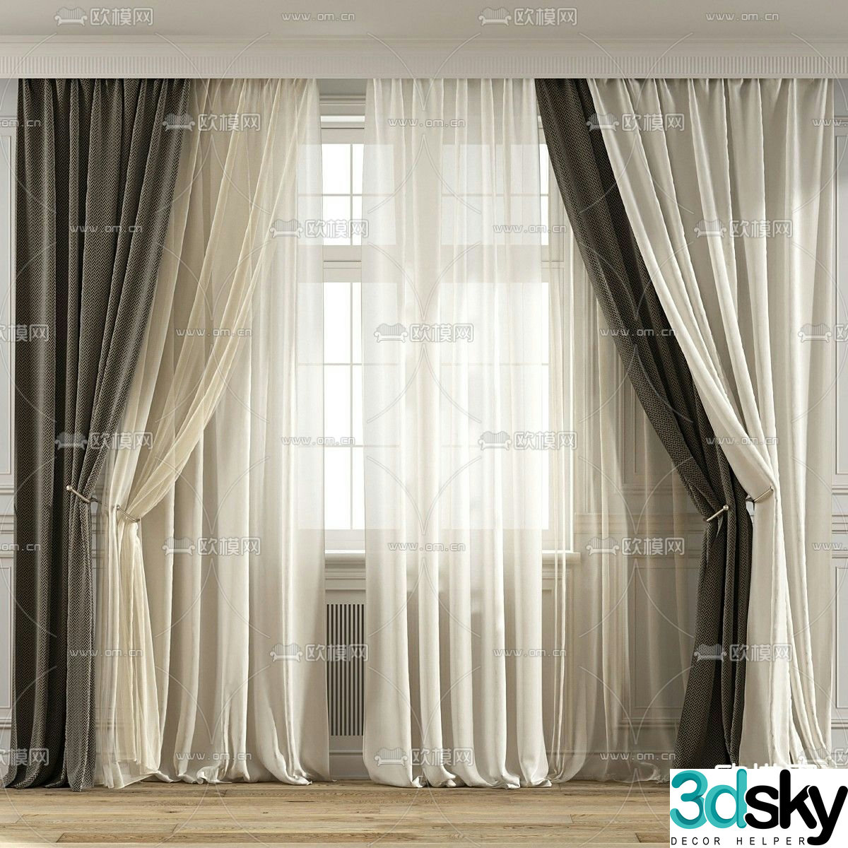Plain curtains 3d model