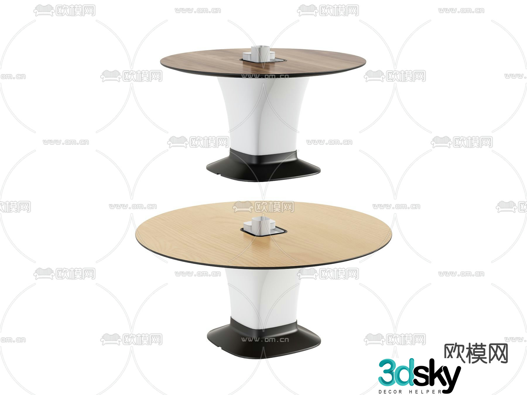 Modern round conference table desk 3d model