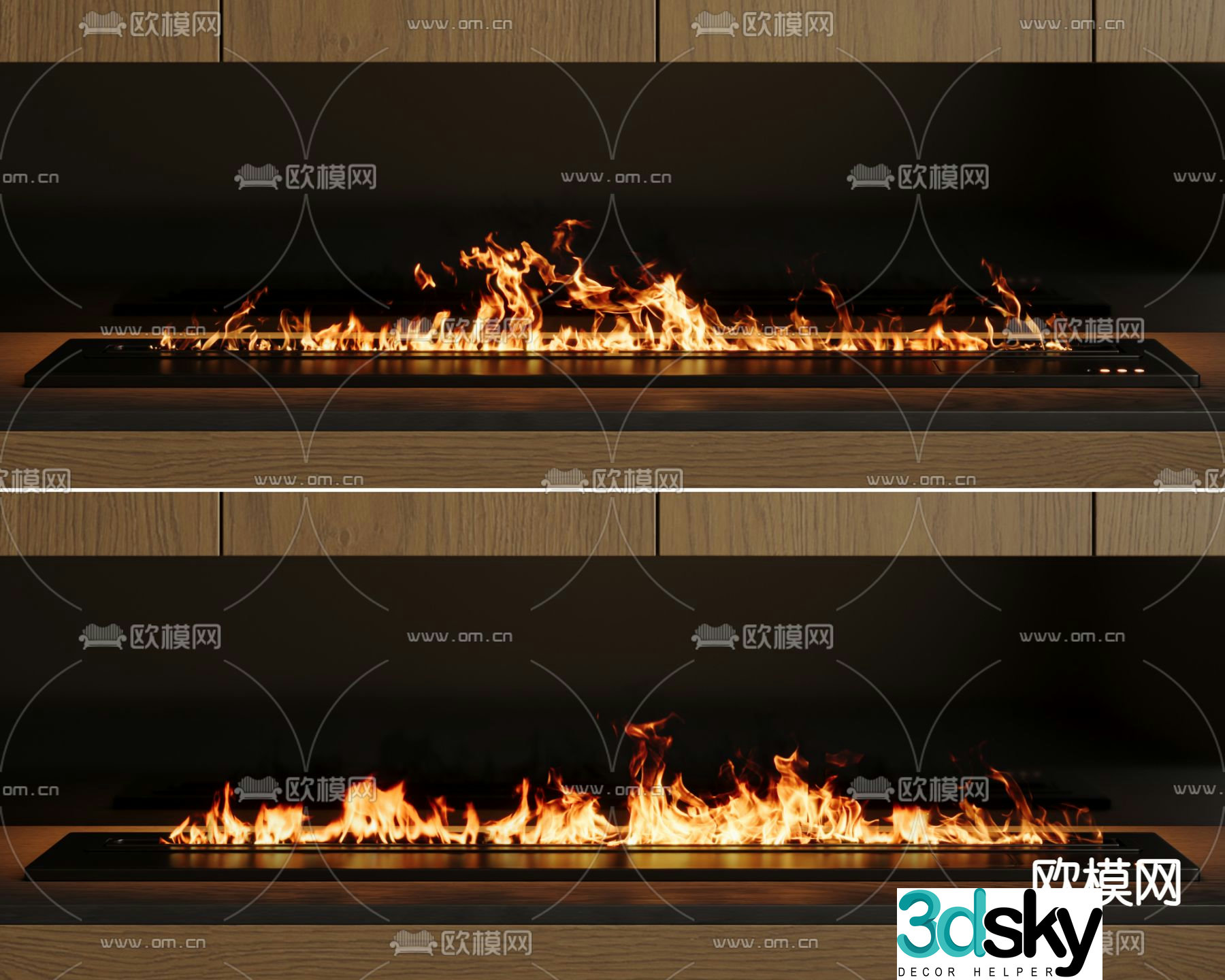 Stove Electronic Fireplace Recessed Fireplace 3D Model