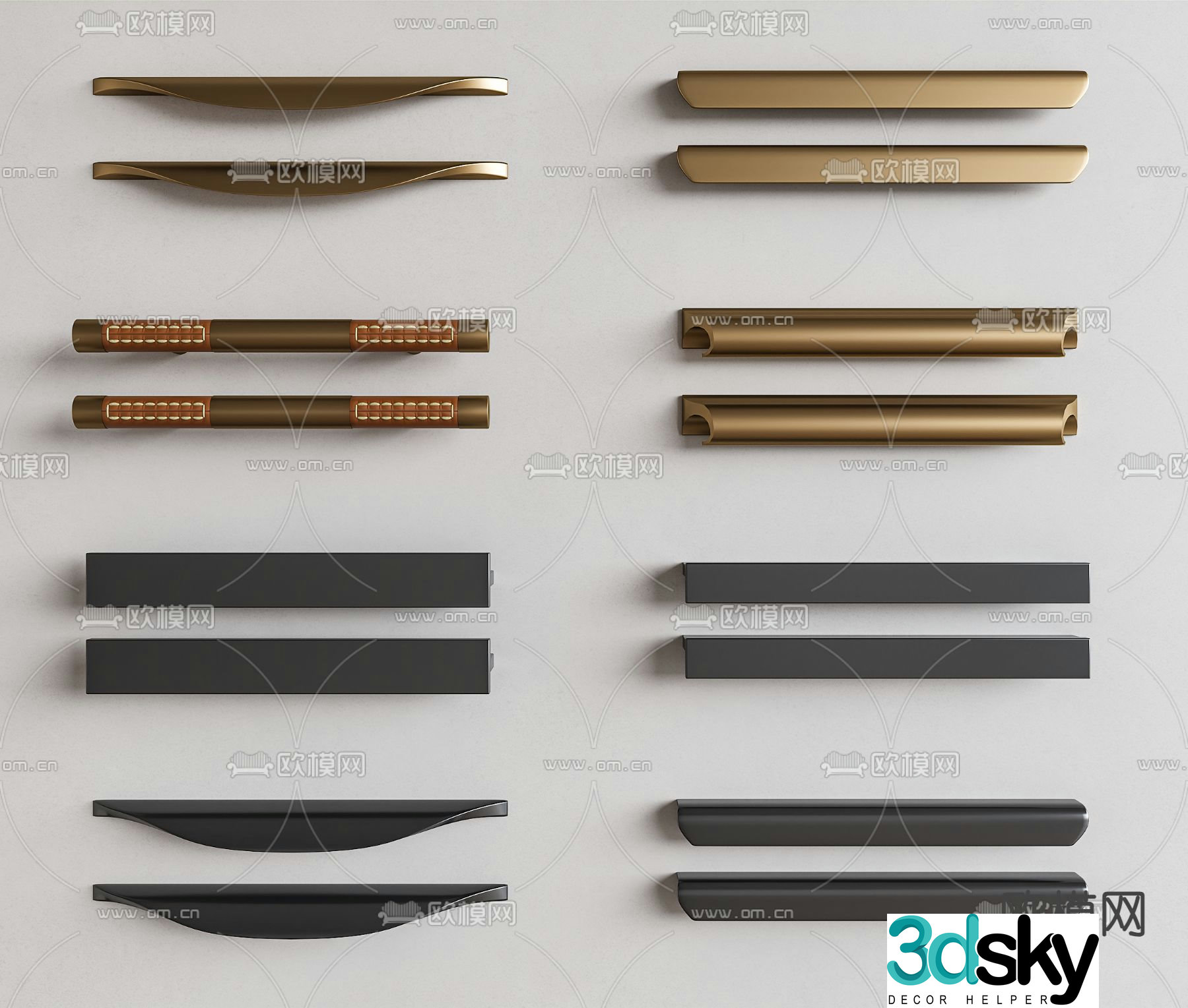 Cabinet door handle door handle 3d model