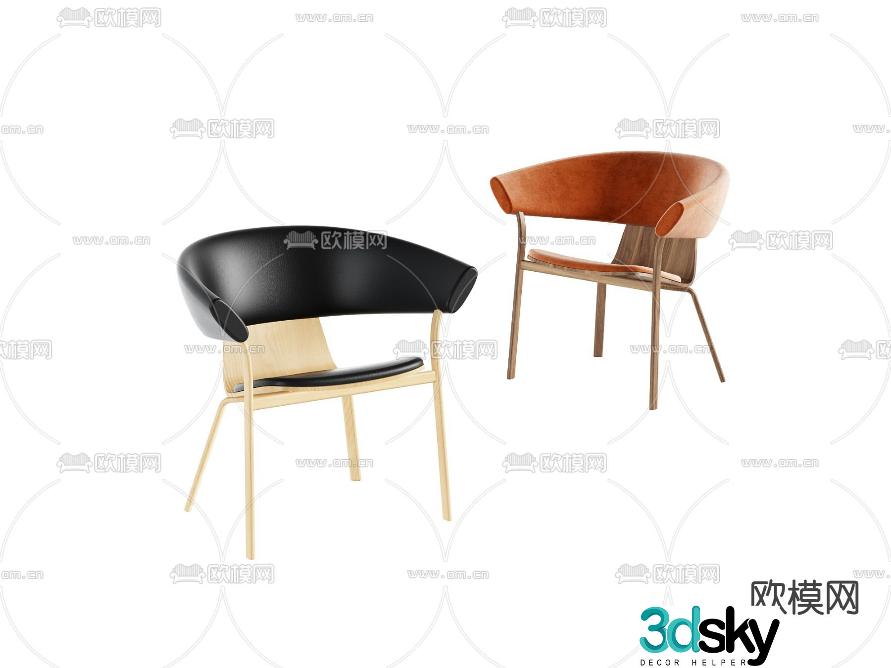 Modern seat single chair 3d model