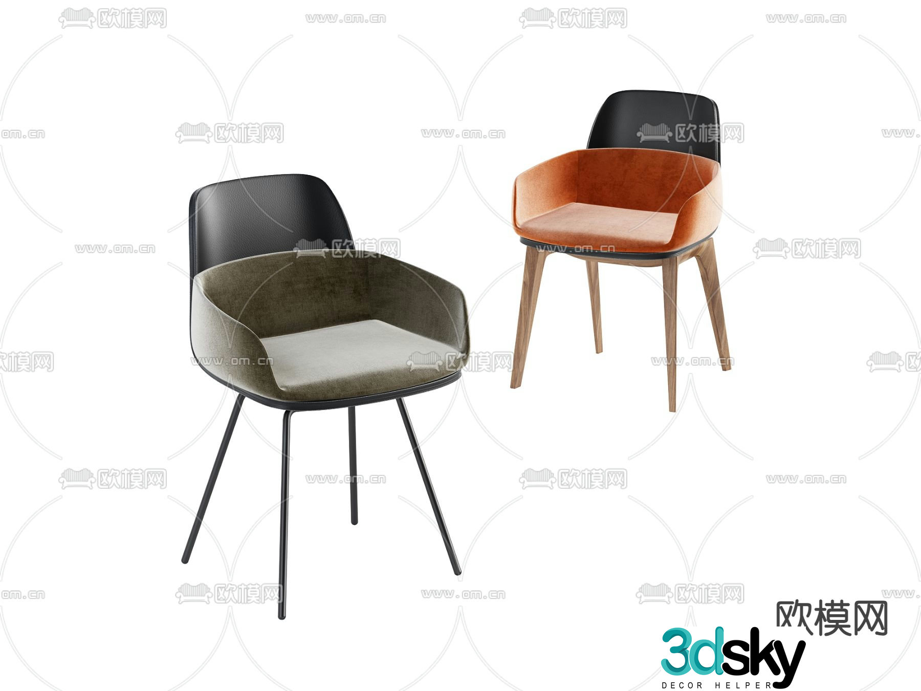 Modern chair Dining chair 3d model