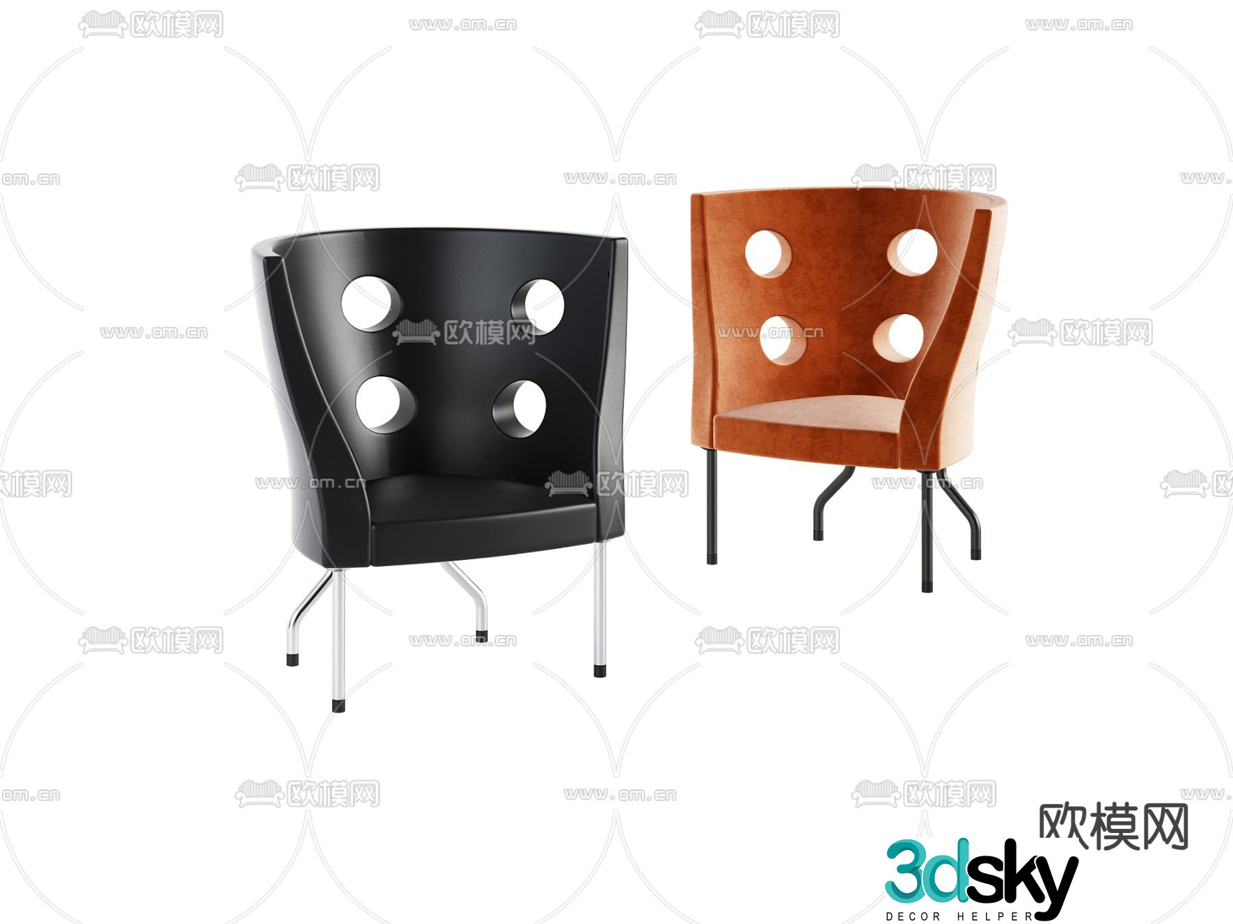Modern leisure chair creative chair single chair 3d model