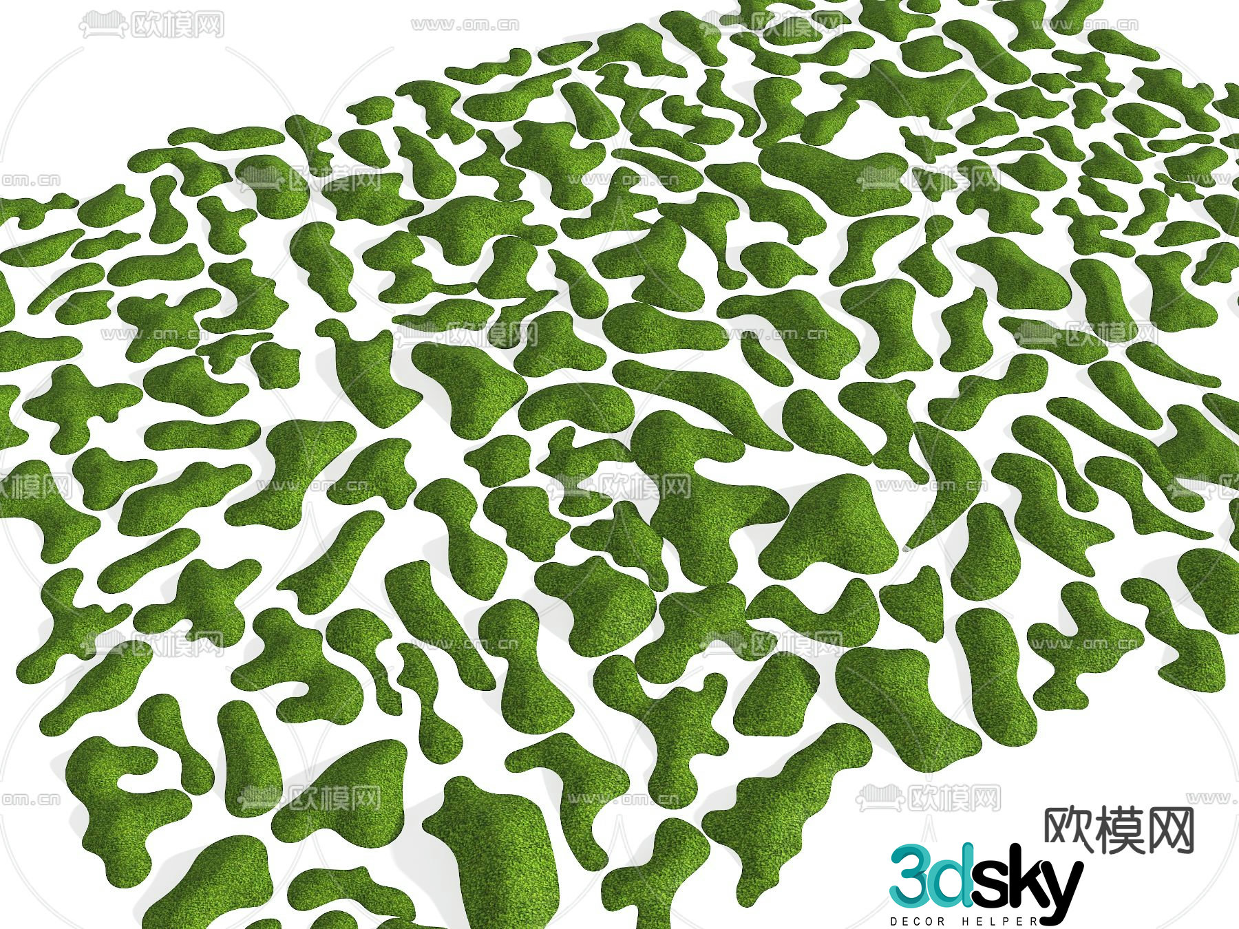Courtyard micro-terrain grass slope hill soil slope 3D model