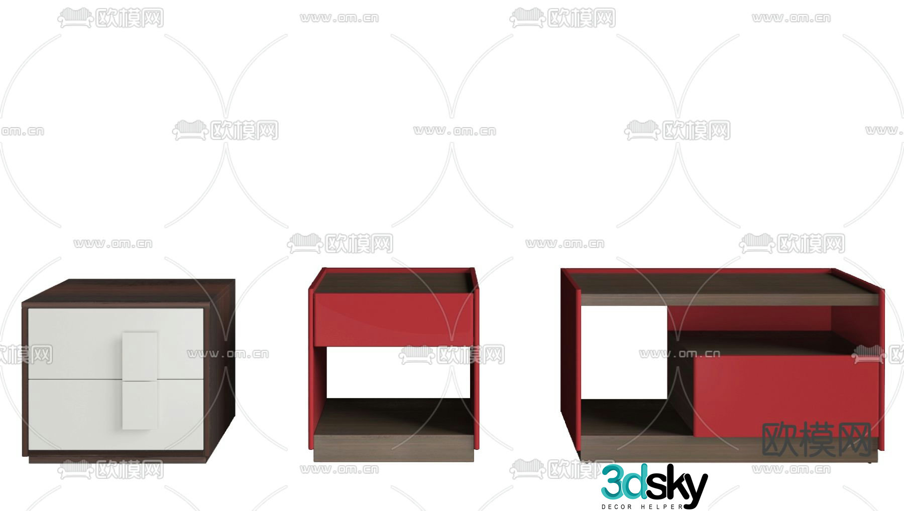 Minimalist bedside table 3d model