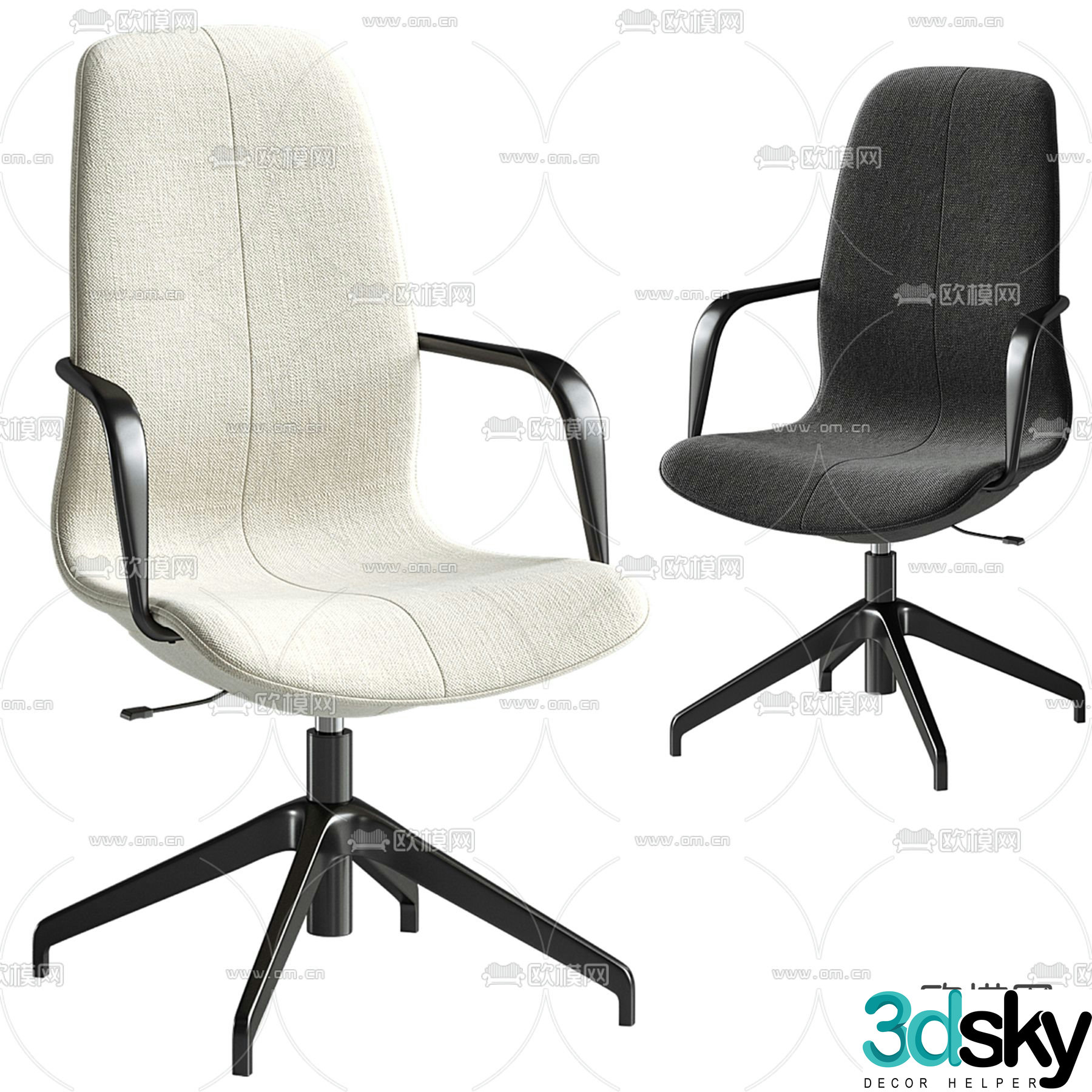 Conference chair office chair staff chair 3d model