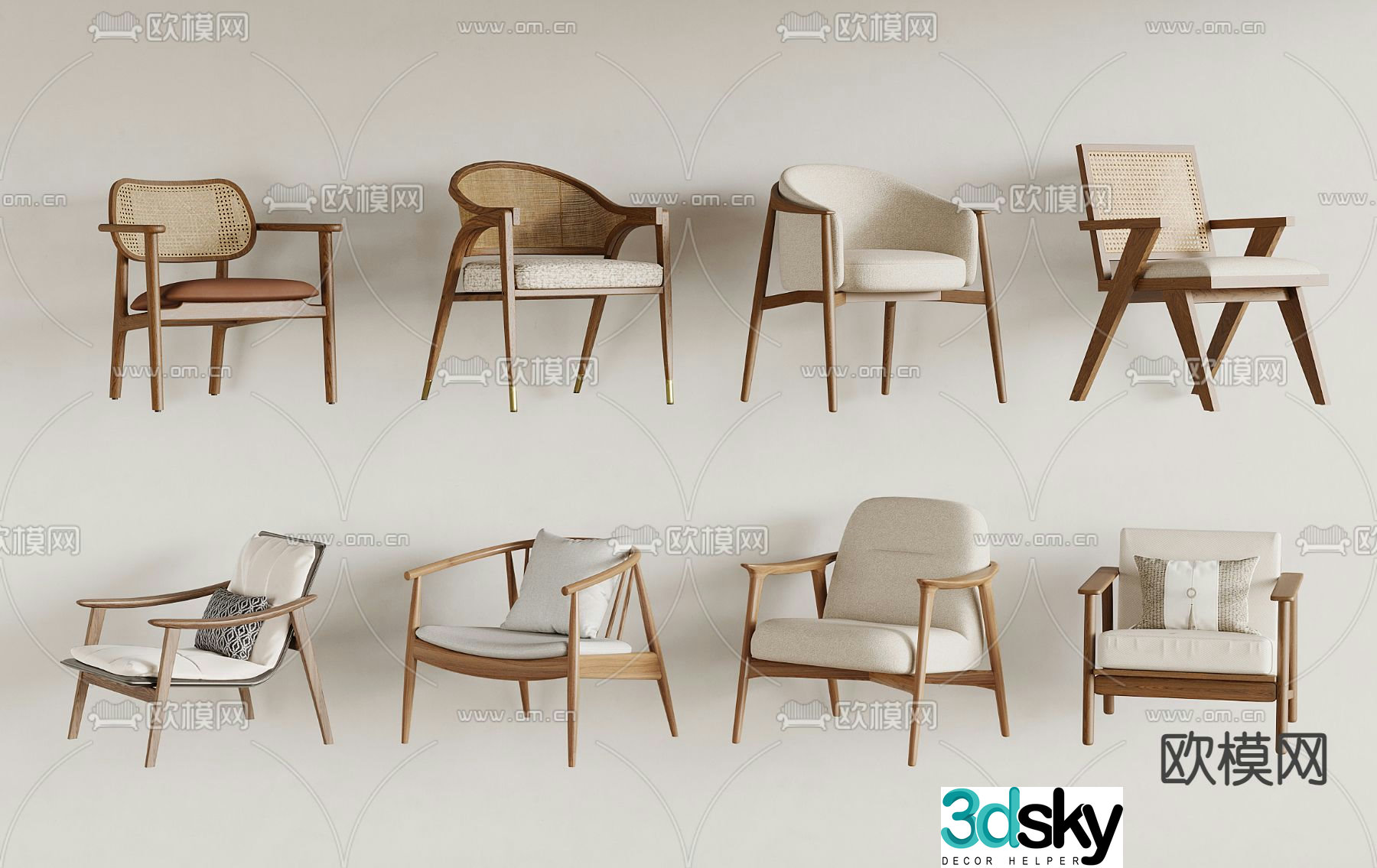 Wabi-sabi chair leisure chair 3d model