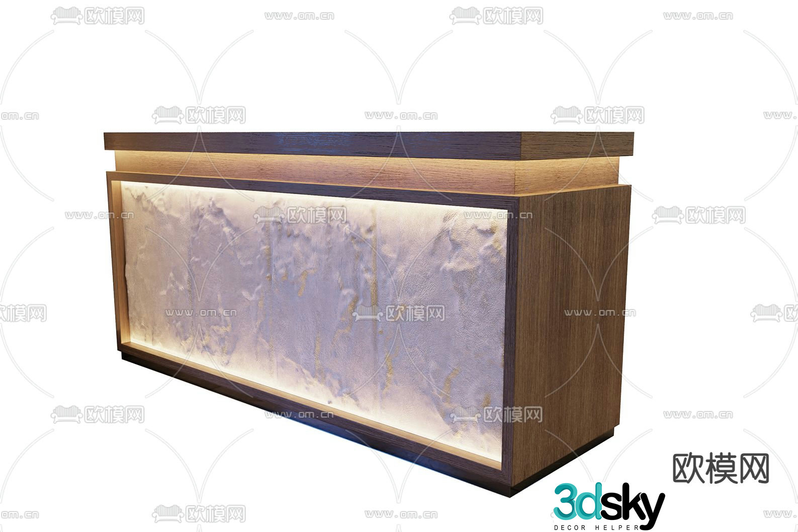 Modern front desk reception desk cashier 3d model