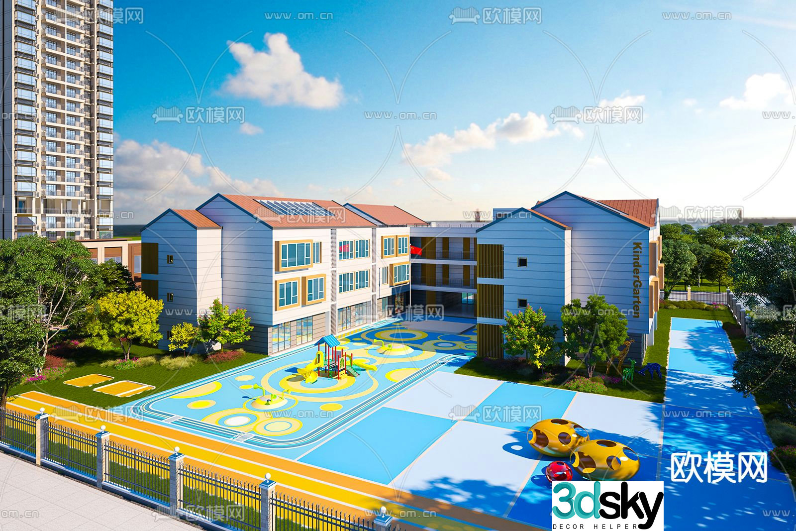 Kindergarten appearance 3d model