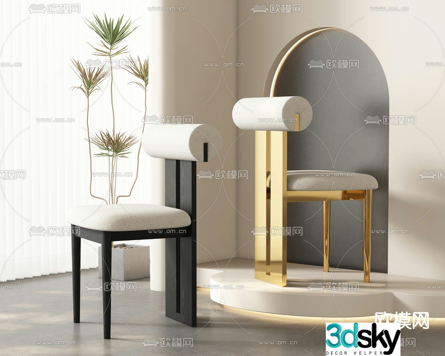 chair dining chair 3d model