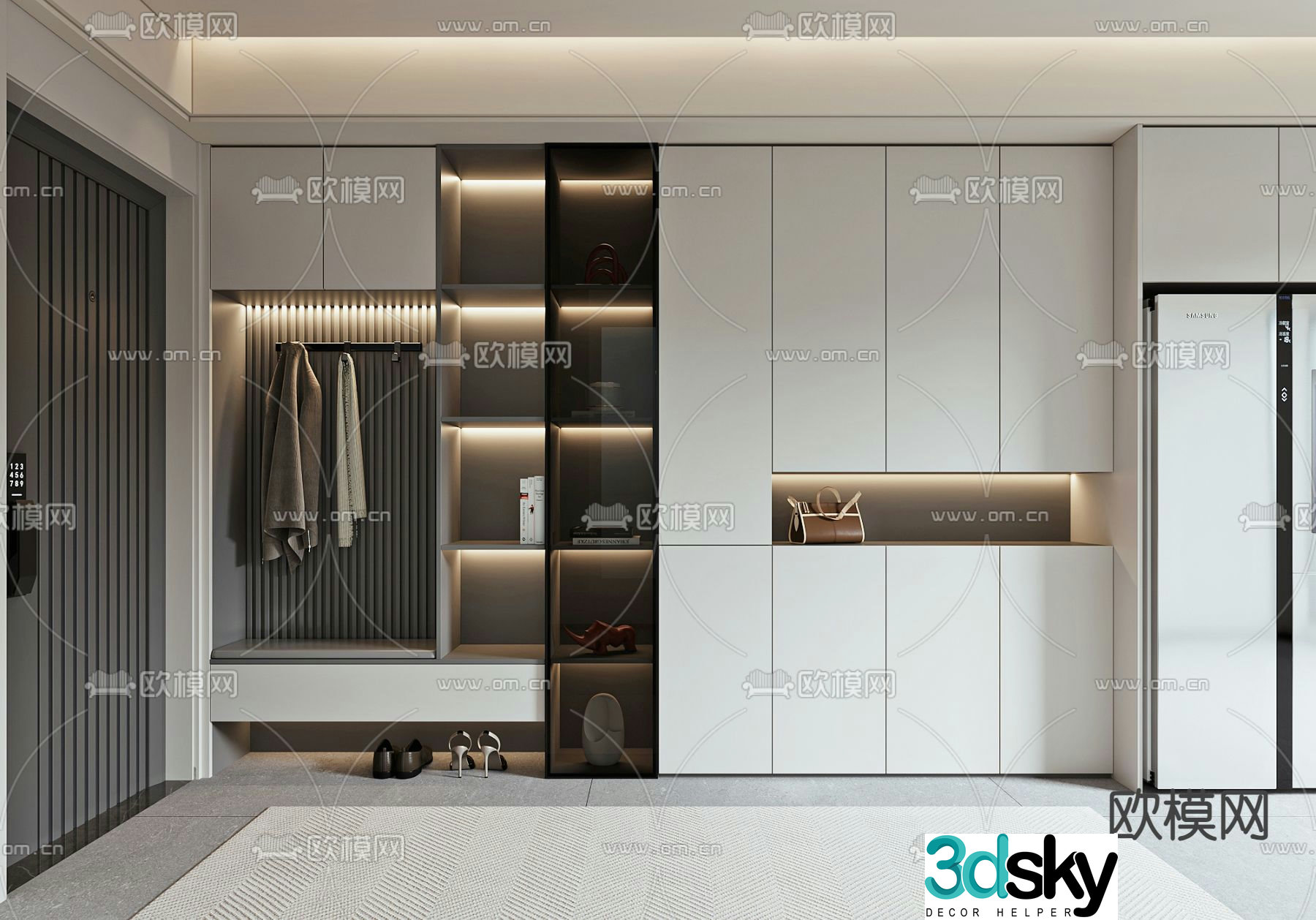 Home shoe cabinet shoe and hat cabinet 3d model