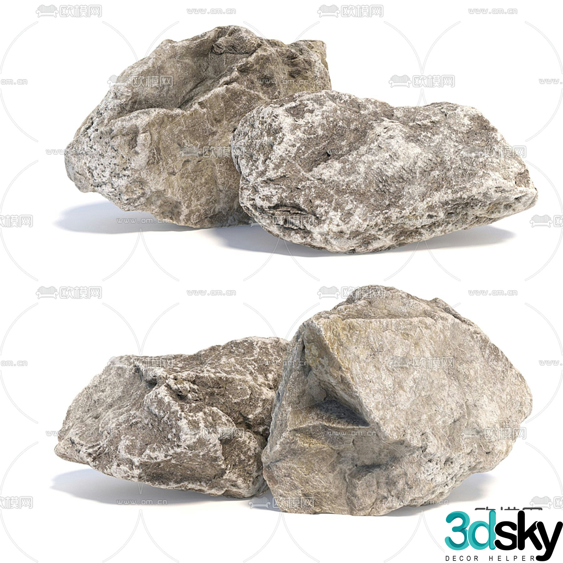 modern stone landscape stone stone 3d model