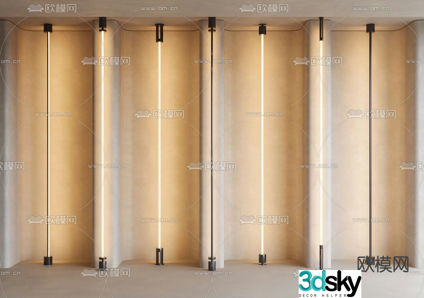 Skyline light Wire light Steel light Wire light Ambient light 3d model