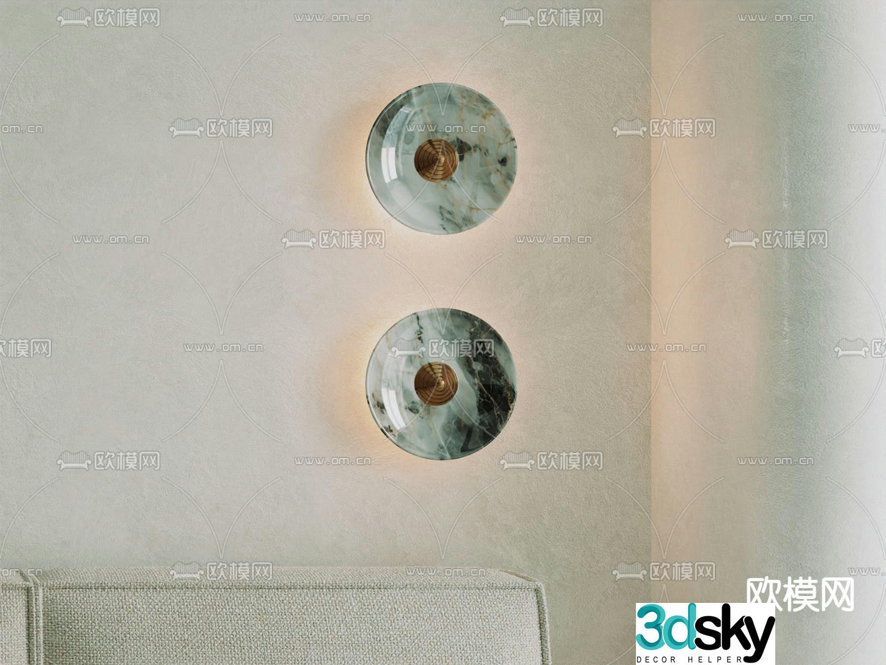 Light luxury wall lamp disc wall lamp 3d model
