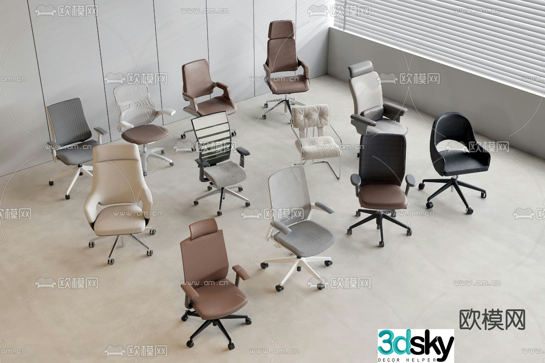 Office chair executive chair boss chair staff chair 3d model