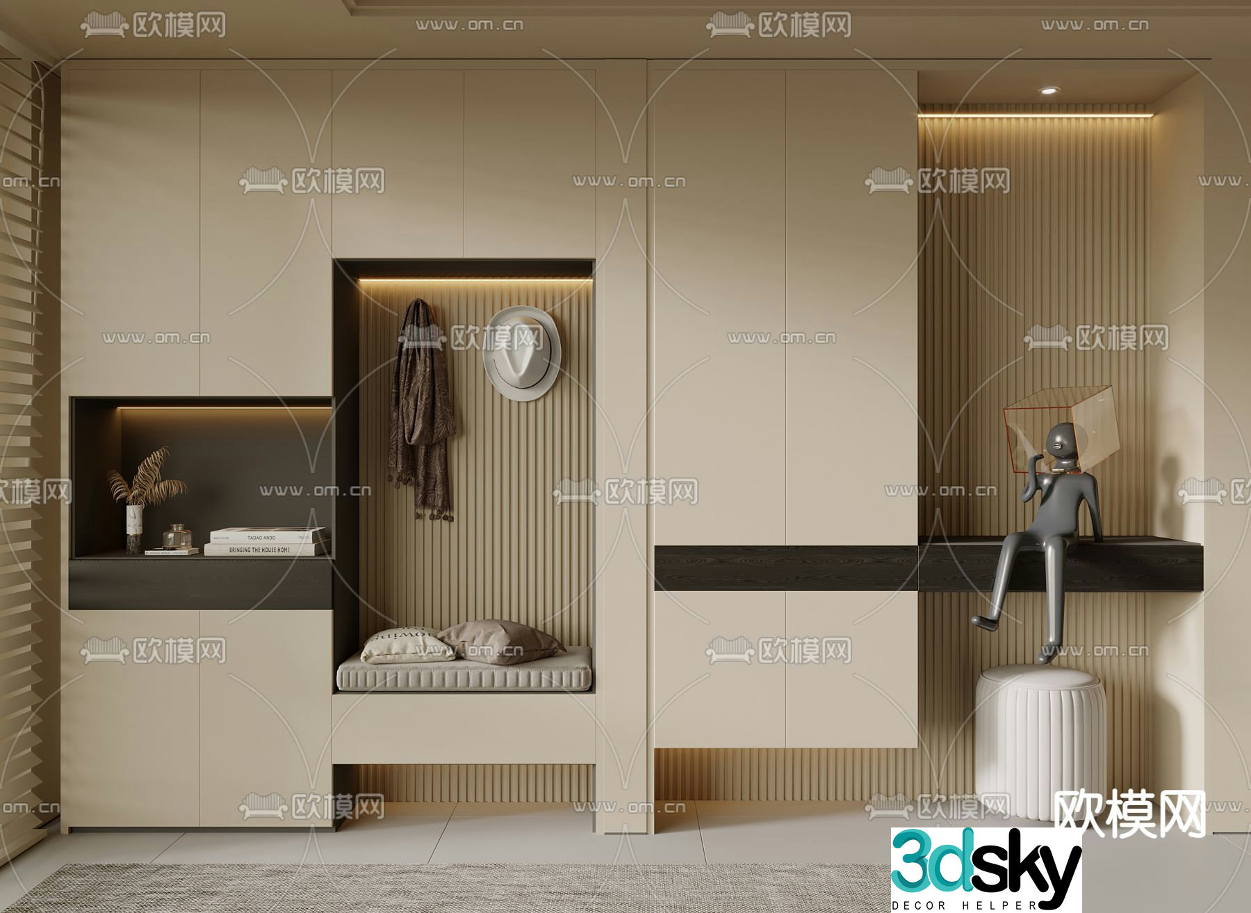 Entrance shoe cabinet 3D model