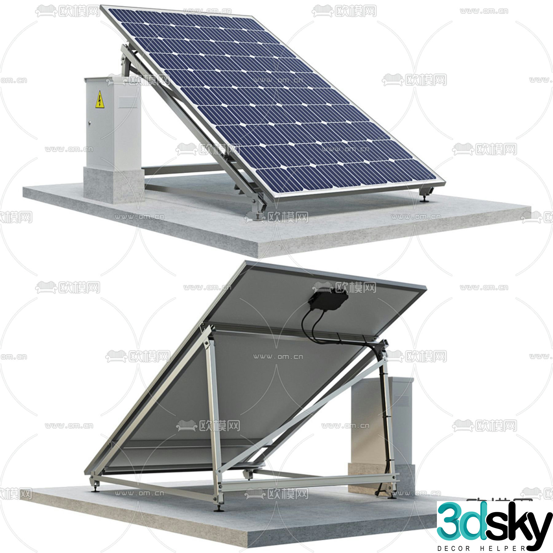 solar cell panel 3d model
