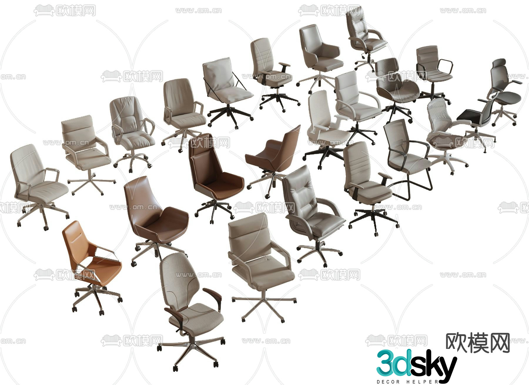 Office chair conference chair staff chair 3d model