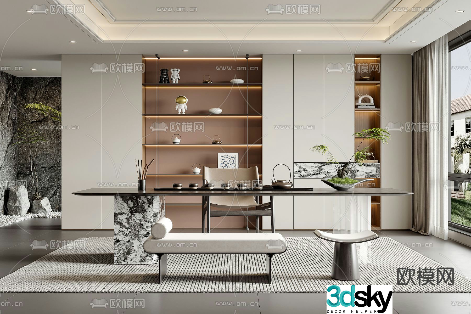 Modern tea room 3d model