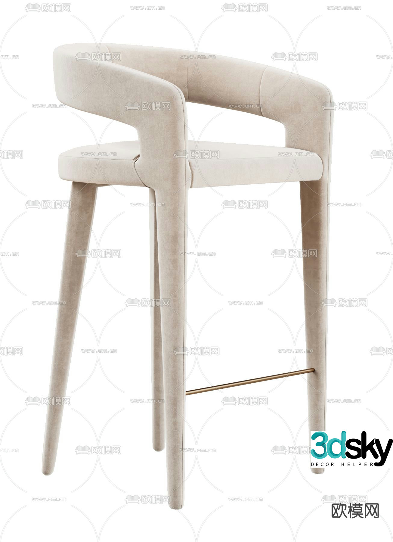 Modern bar chair bar chair leisure chair 3d model
