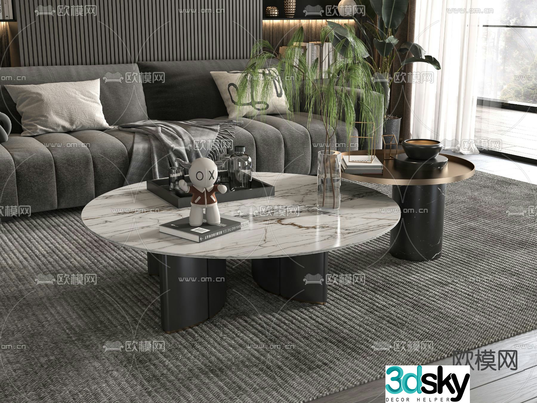 Modern coffee table mother-in-law coffee table 3d model