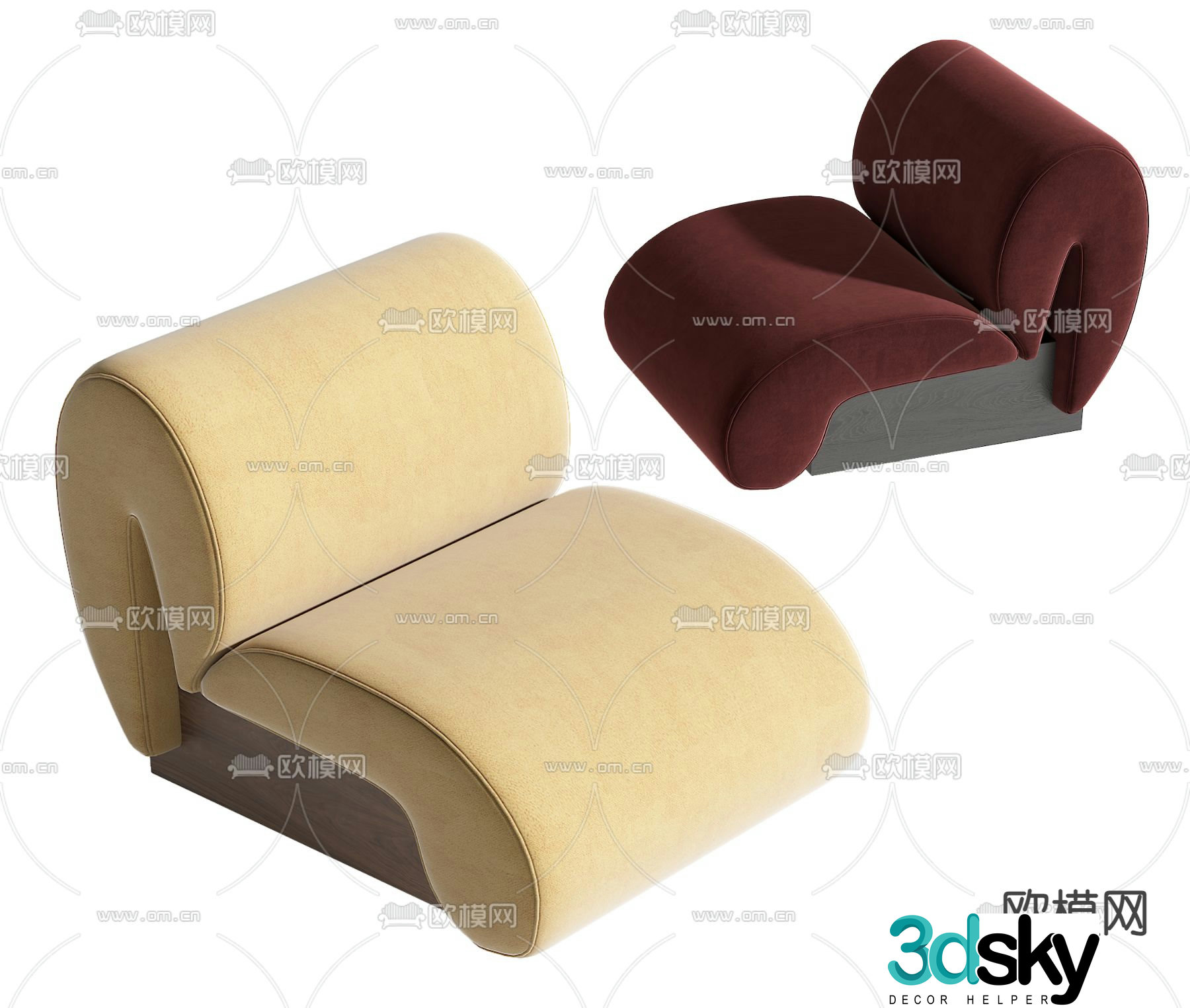 Modern single sofa 3d model