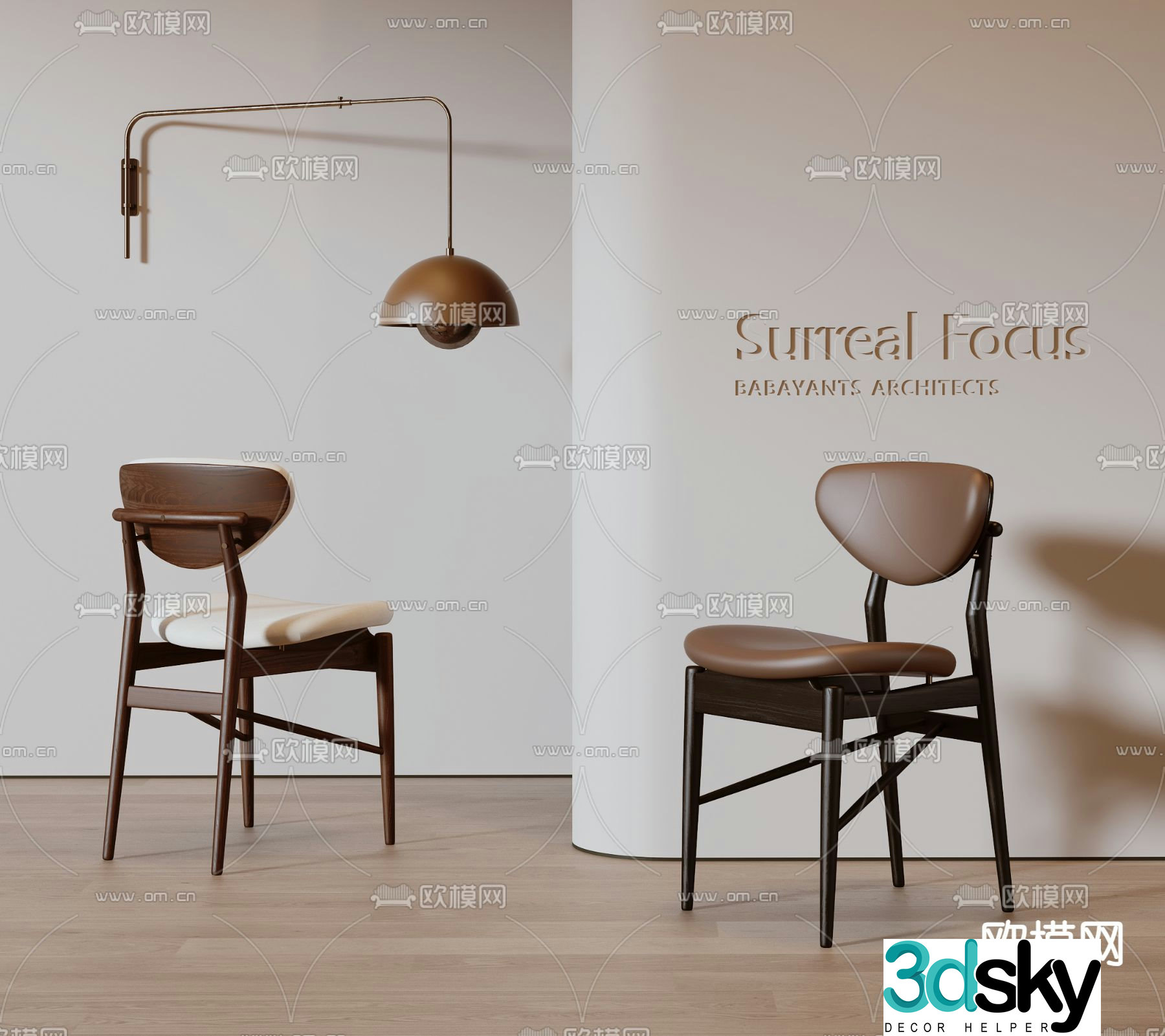Medieval style chair dining chair 3d model