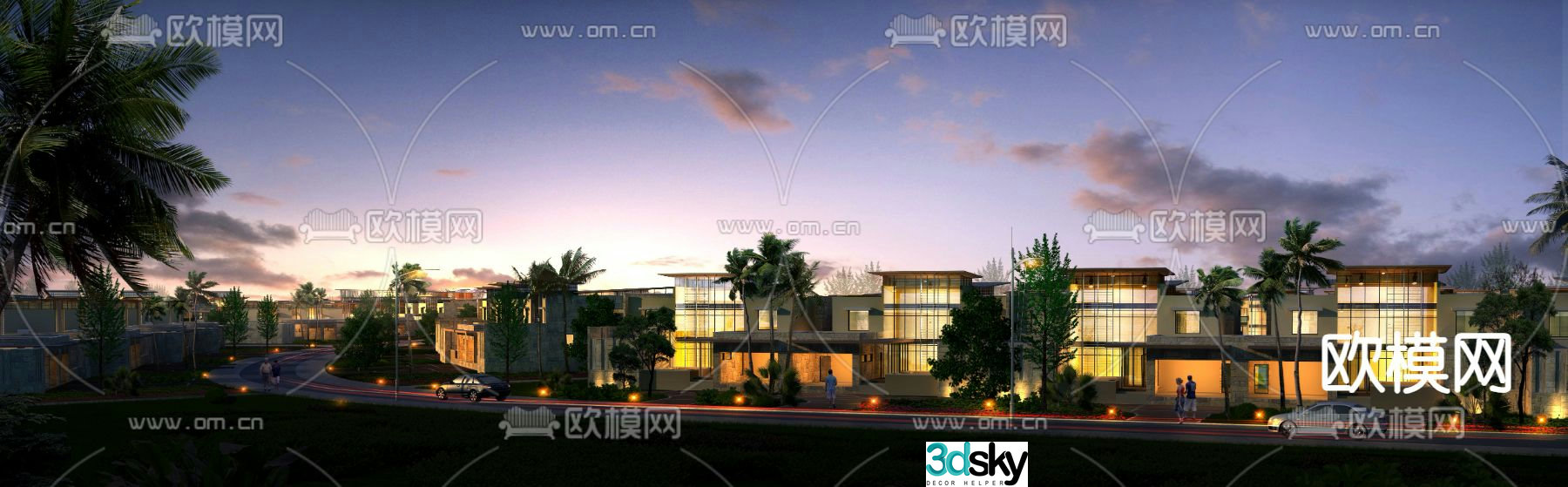 Residential night view appearance PSD