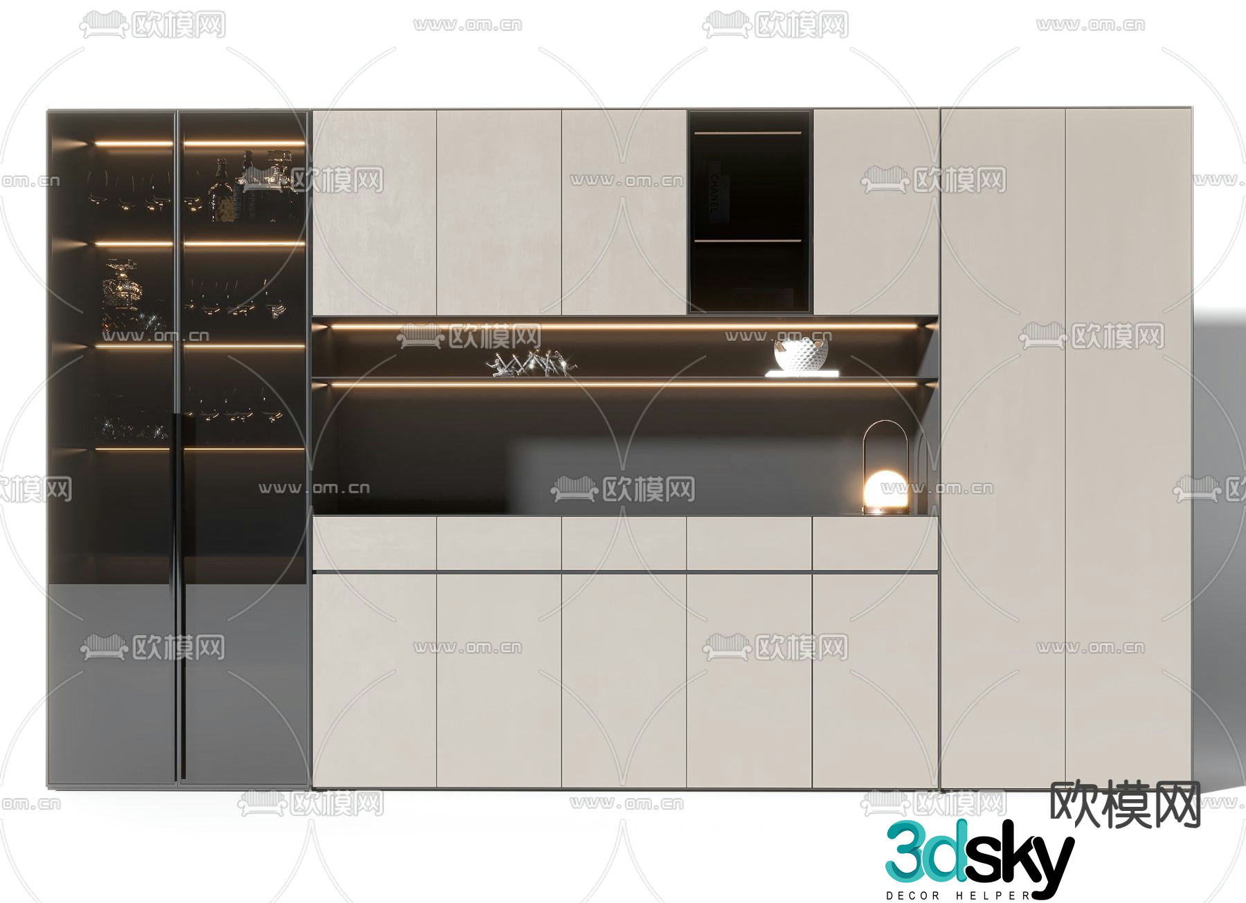Modern wine cabinet sideboard 3d model