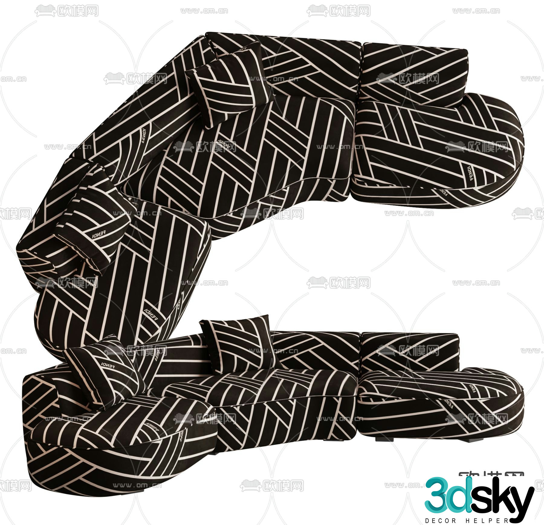 Modernature special-shaped sofa 3d model
