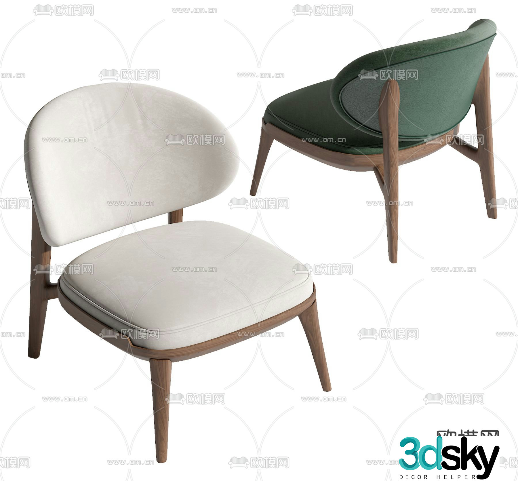 Modern chair dining chair 3d model