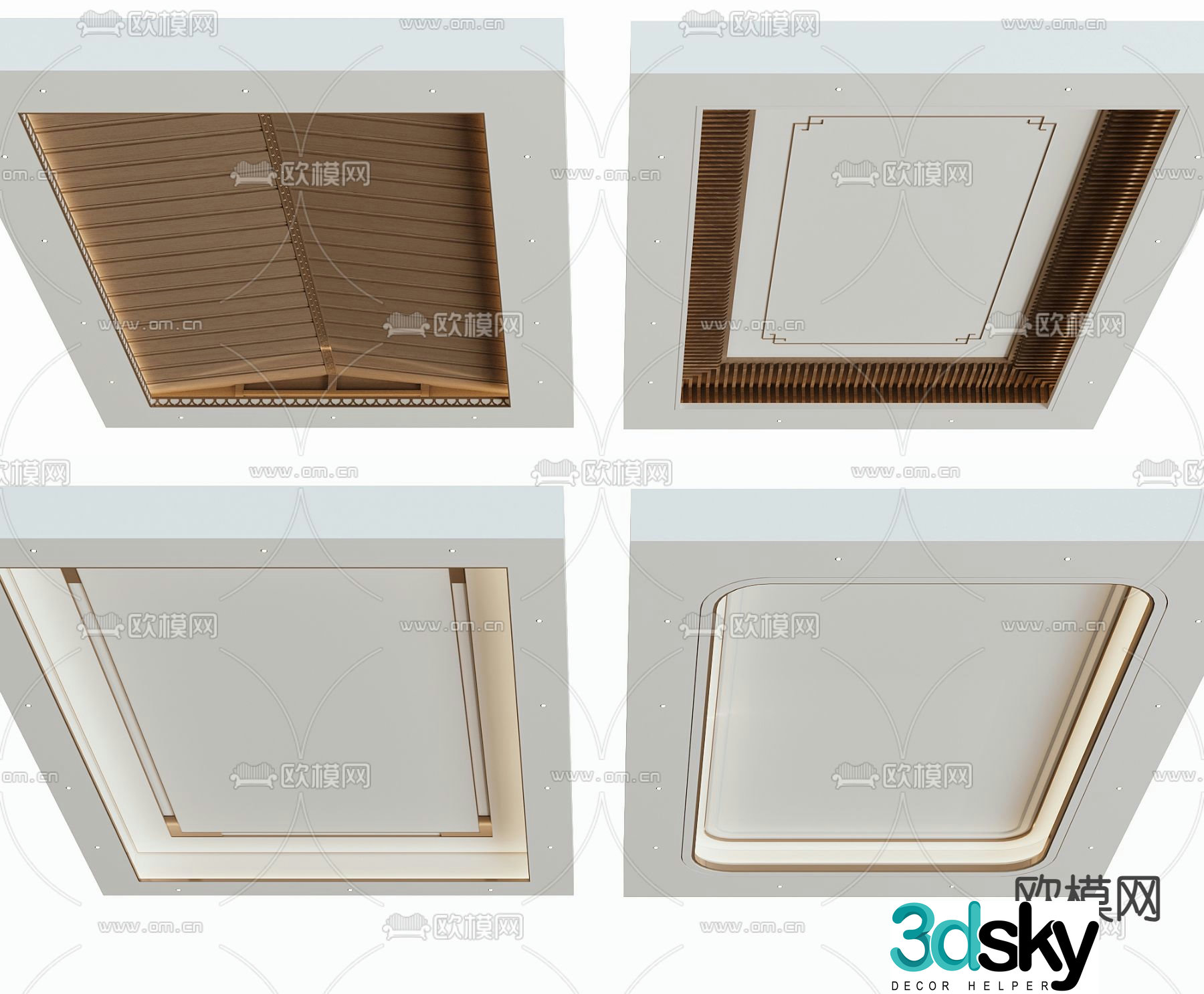 New Chinese style ceiling 3D model