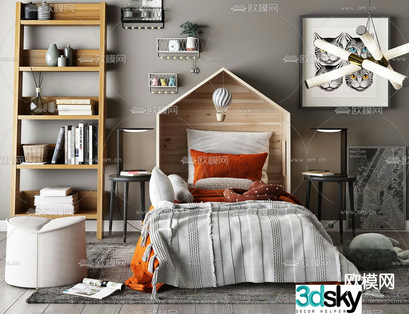 Children’s bed child’s bed single bed 3d model