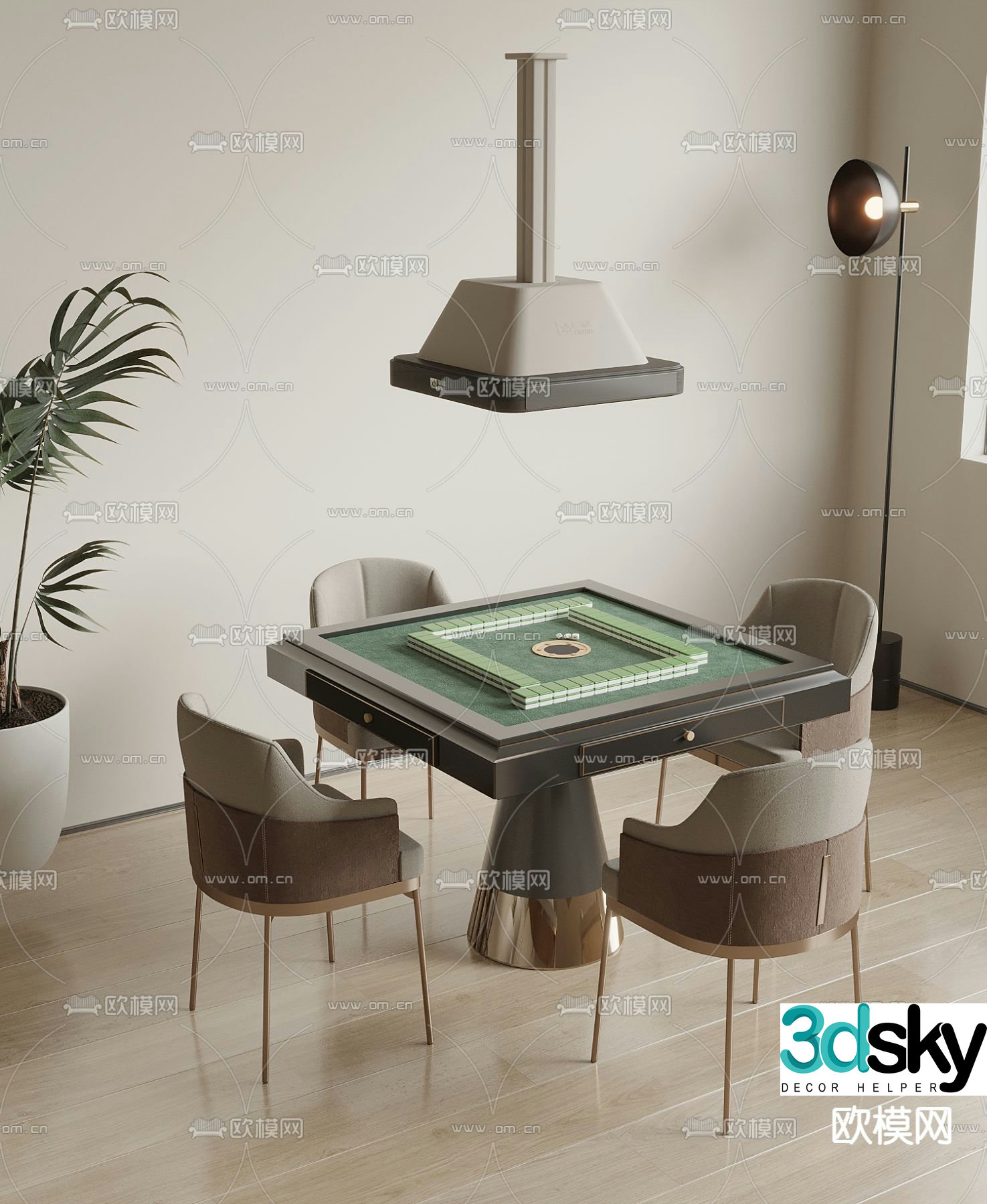 Modern mahjong table 3d model